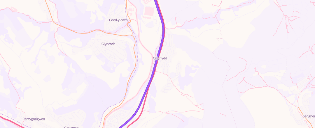 Map showing Trojan Service Station, Pontypridd