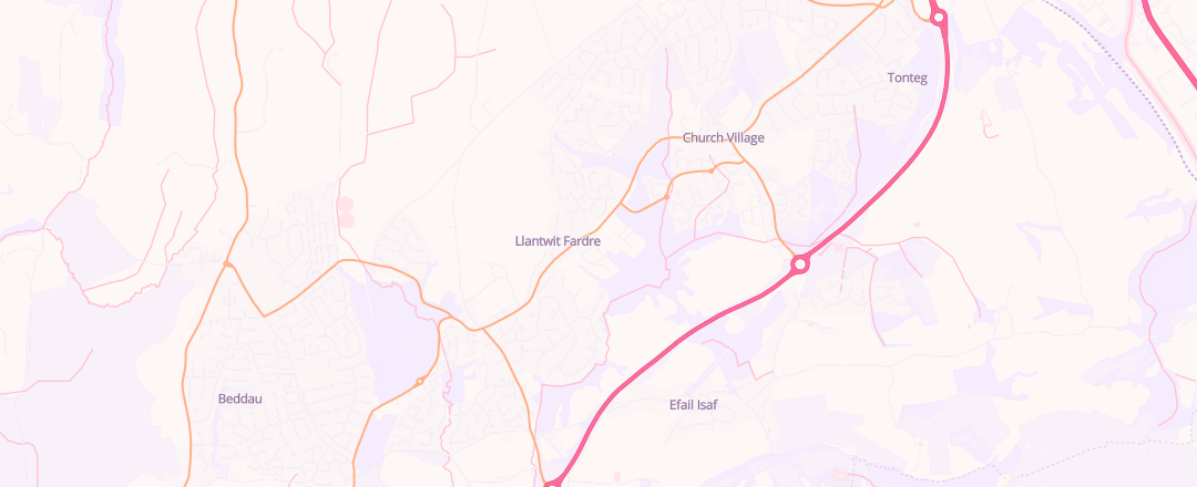 Map showing Besst Tyres, Llantwit Fadre