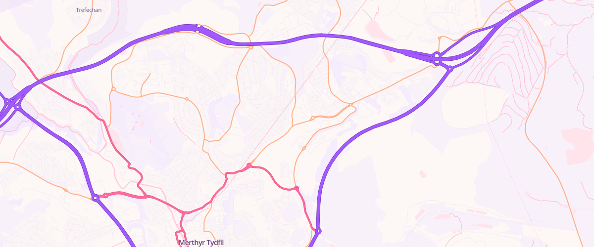 Map showing the location of Rontec Dowlais