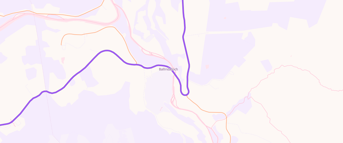 Map showing the location of Ballindalloch Service Station