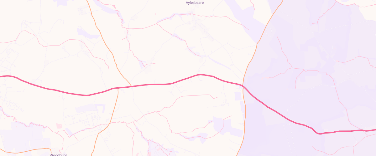 Map showing the location of Mfg Oaklands Sidmouth