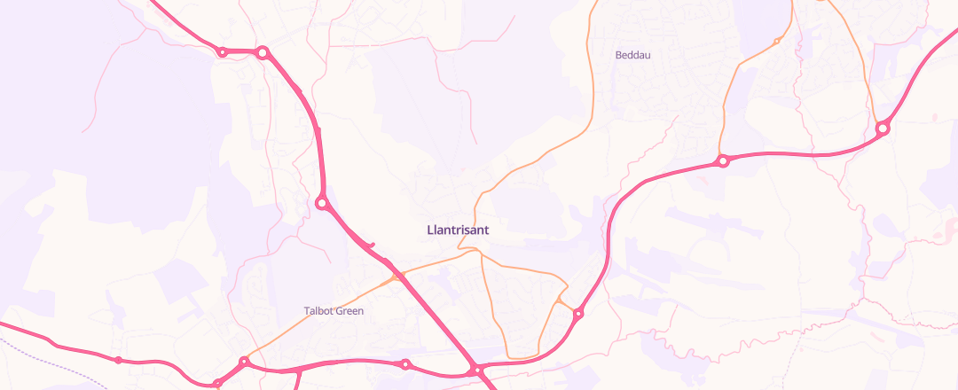 Map showing Town Garage, Pontyclun