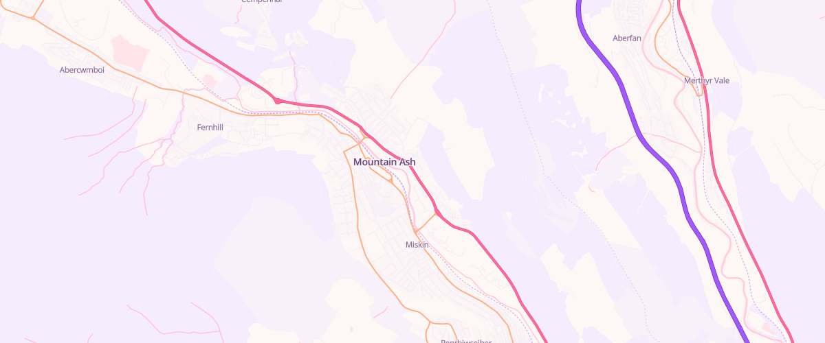 Map showing the location of Rontec Mountain Ash