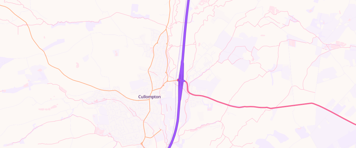Map showing the location of Shell Cullompton