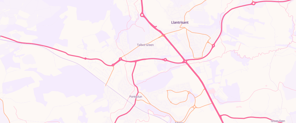 Map showing the location of Sainsburys Talbot Green