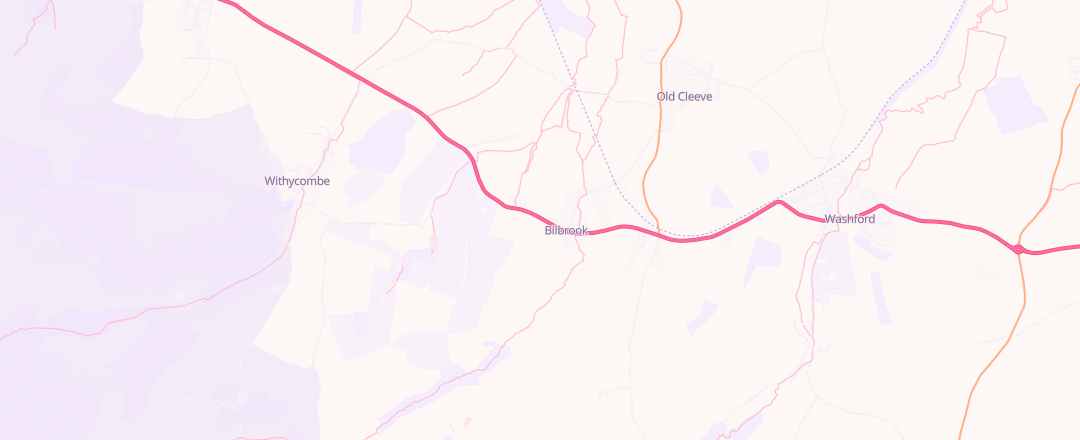Map showing Bilbrook Garage Ltd, Minehead