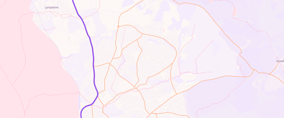 Map showing the location of Exmouth Churchill Rd Express
