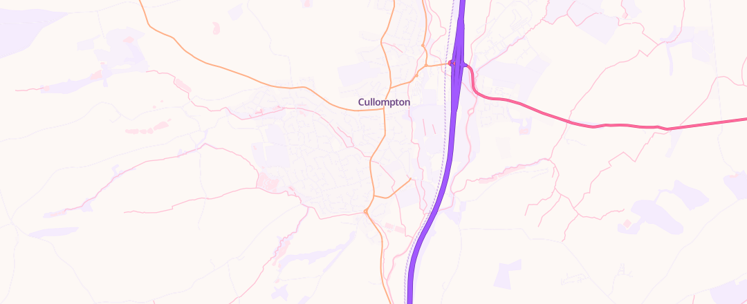 Map showing Exeter Road Garage Cullompton, Cullompton