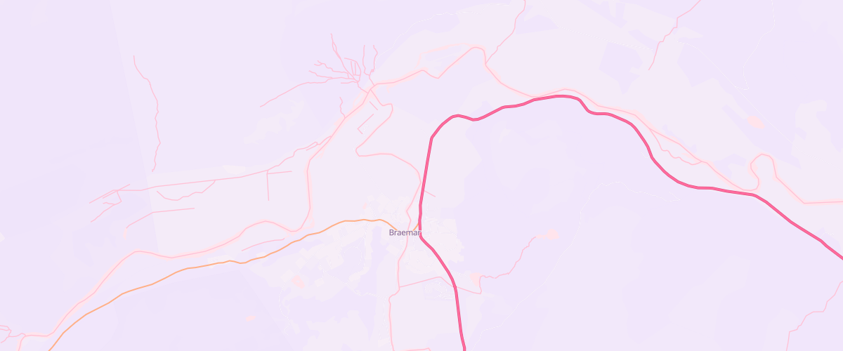 Map showing the location of Braemar Filling Station