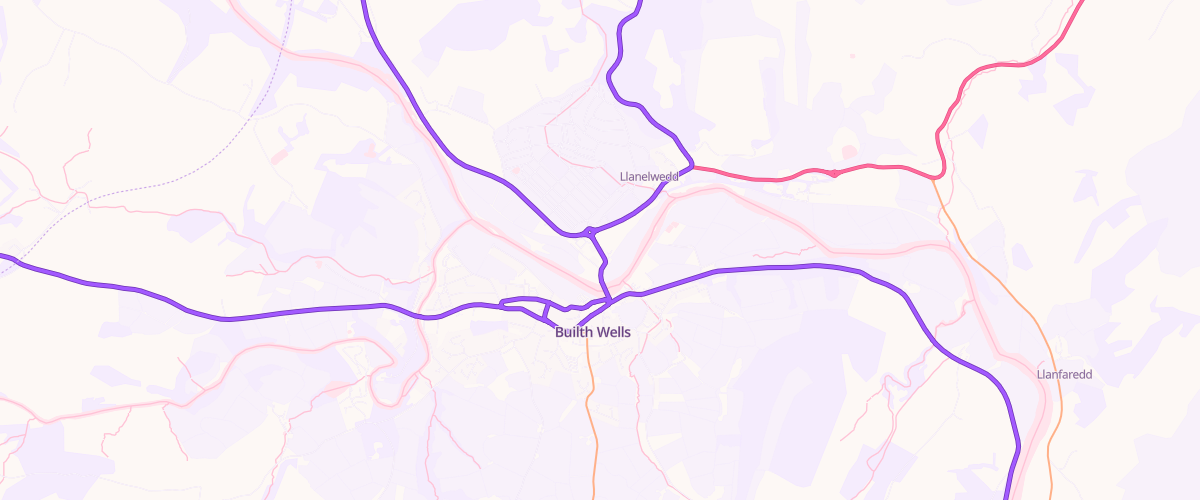Map showing the location of Mfg Builth Wells