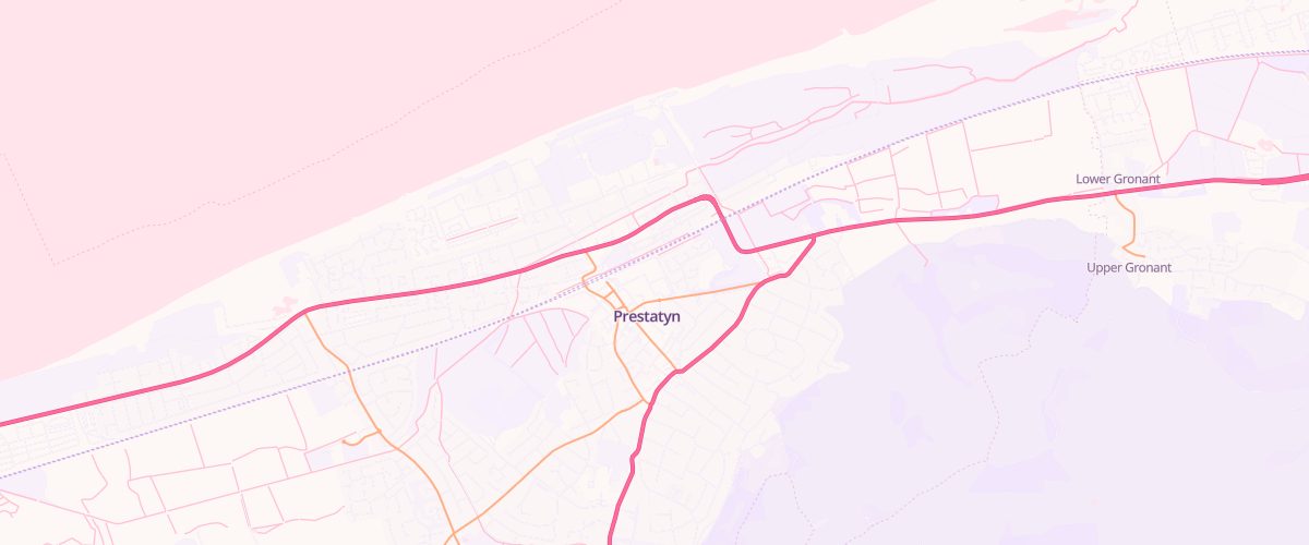Map showing the location of Prestatyn Superstore Petrol Filling