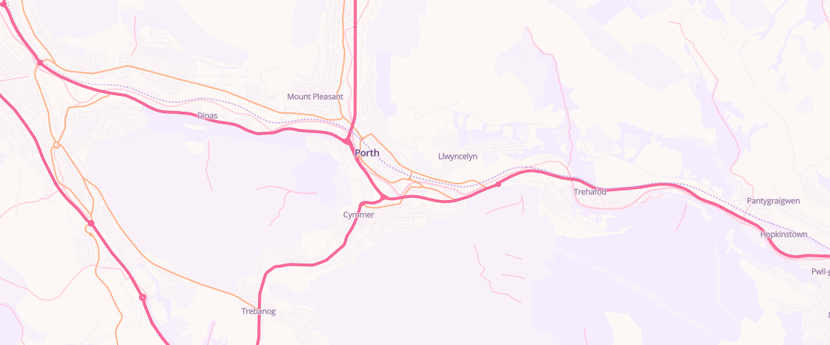 Map showing the location of Mfg Porth