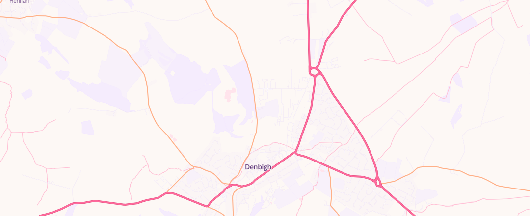 Map showing Graig Motors, Denbigh