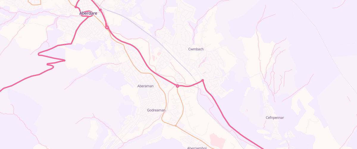 Map showing the location of Asda Aberdare Superstore