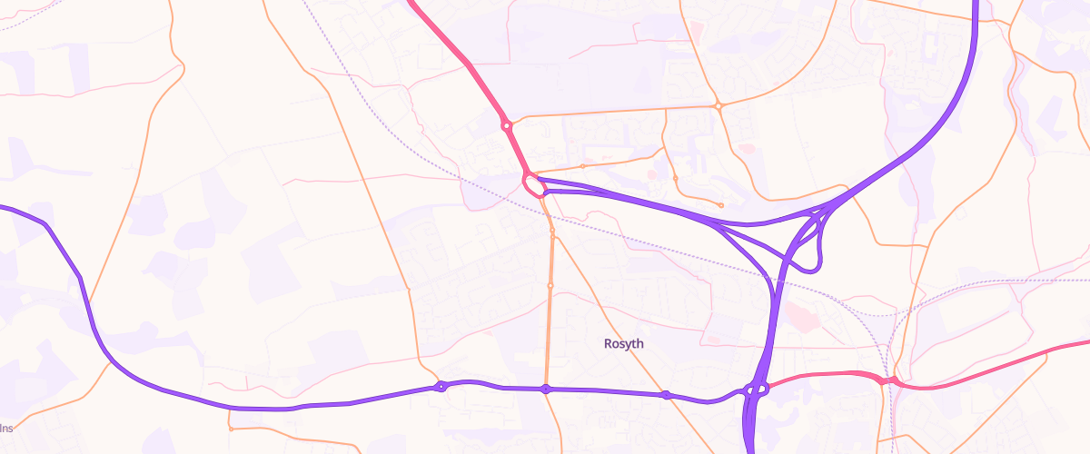 Map showing the location of Rosyth Service Station