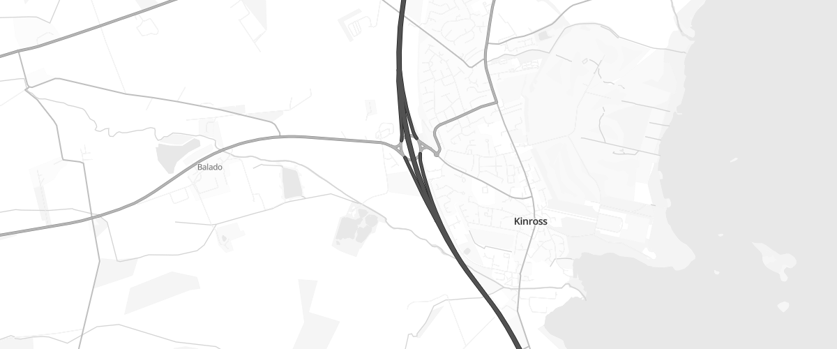 Map showing the location of Kinross Service Area