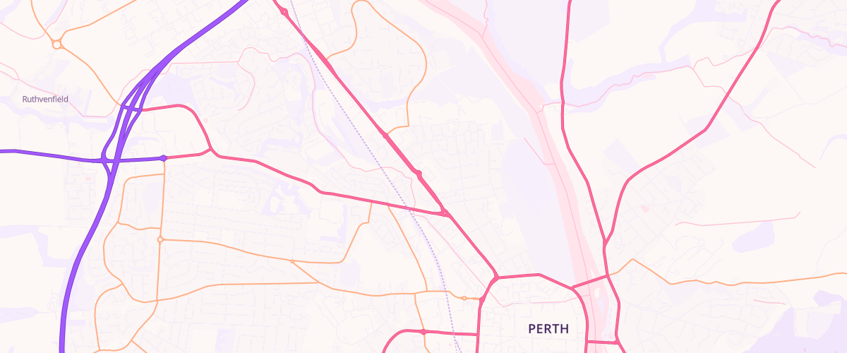 Map showing the location of Asda Perth Superstore