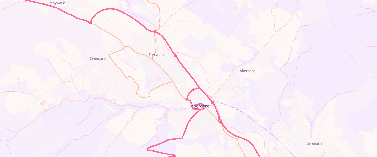 Map showing the location of Aberdare Superstore Petrol Filling