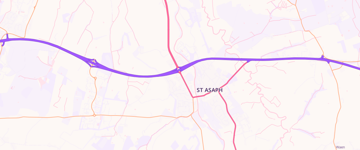 Map showing the location of Eg St Asaph Pfs