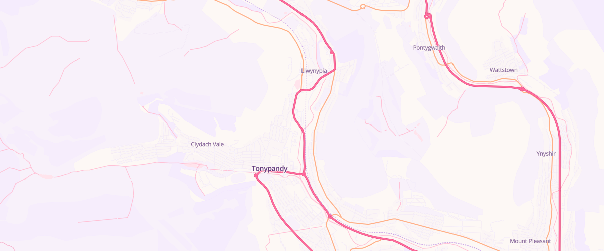 Map showing the location of Asda Tonypandy Superstore