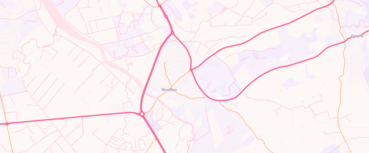 Map showing the location of Sainsburys Rhyl