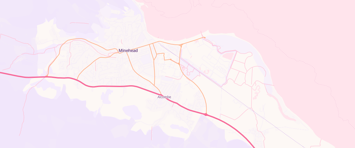 Map showing the location of Minehead Superstore Petrol Filling