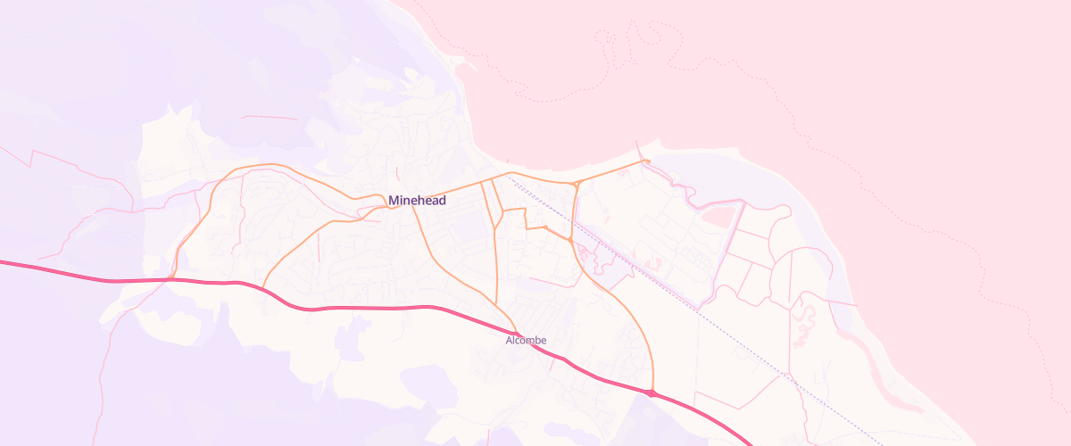 Map showing the location of Mfg Morrisons Minehead