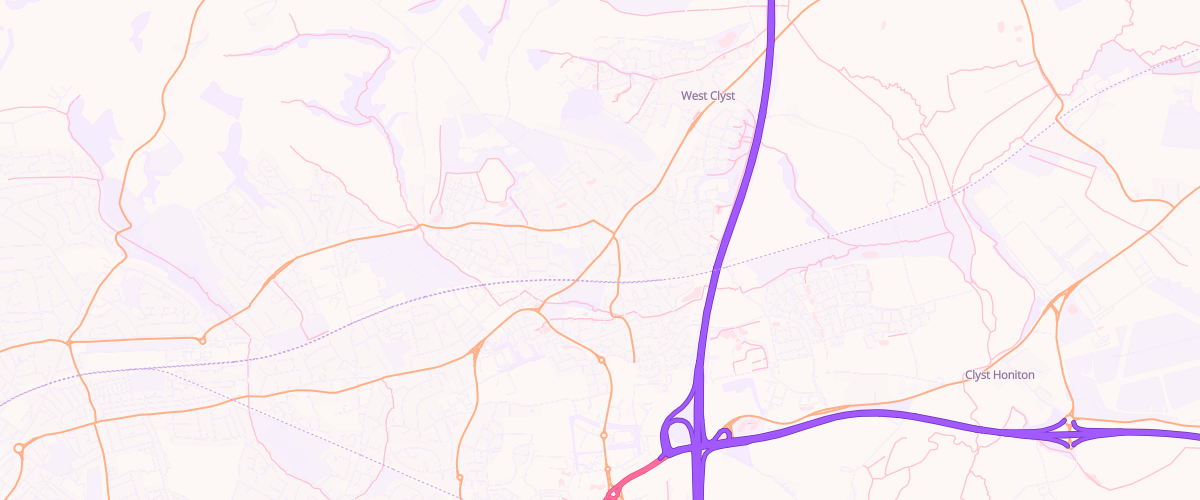 Map showing the location of Pinhoe Garage