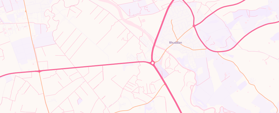 Map showing Auto Tow Ltd, Rhuddlan