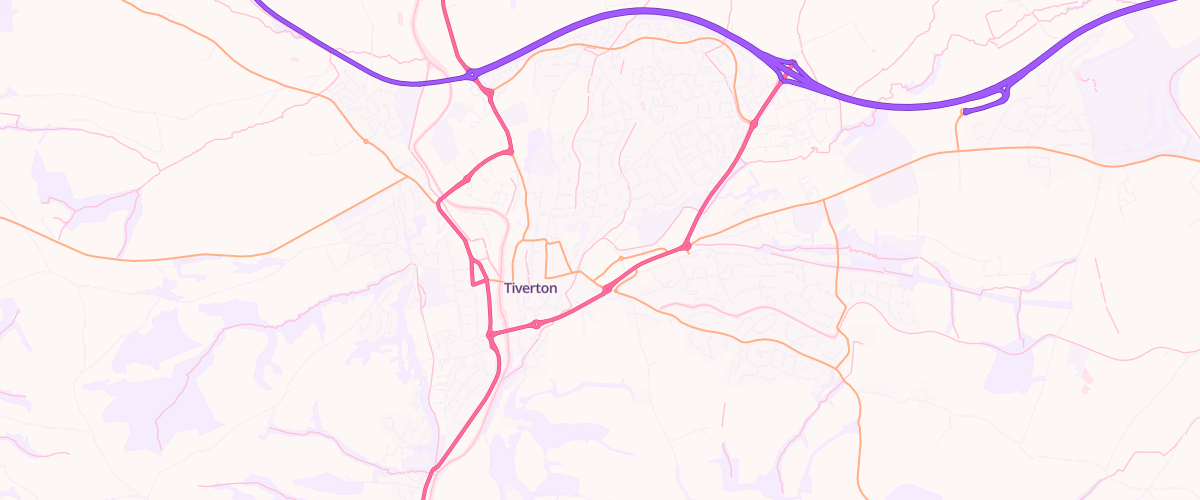 Map showing the location of Tiverton Superstore Petrol Filling
