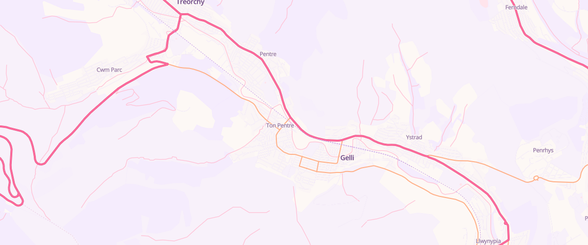 Map showing the location of Mfg Ton Pentre