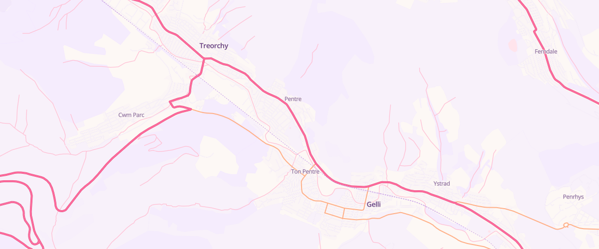 Map showing the location of Pgg Pentre