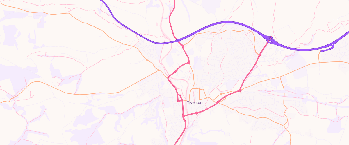 Map showing the location of Mfg Morrisons Tiverton