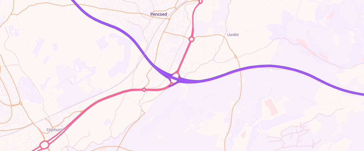 Map showing the location of Crossroads Service Station
