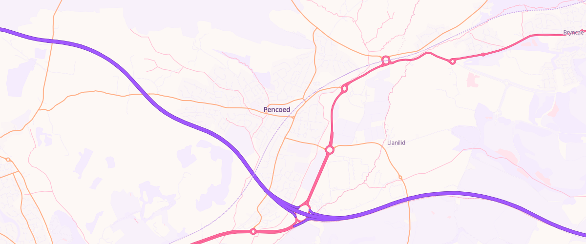Map showing the location of Mfg Pencoed