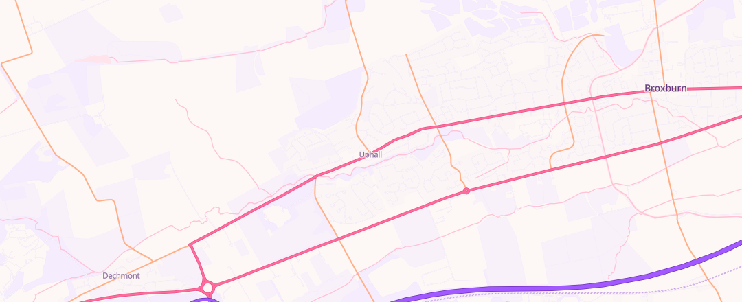 Map showing Applecross Motor Company Ltd, Broxburn