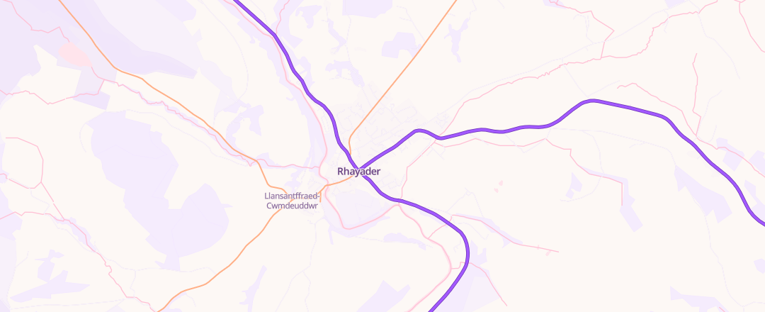 Map showing E T James & Sons Fairfield, Rhayader