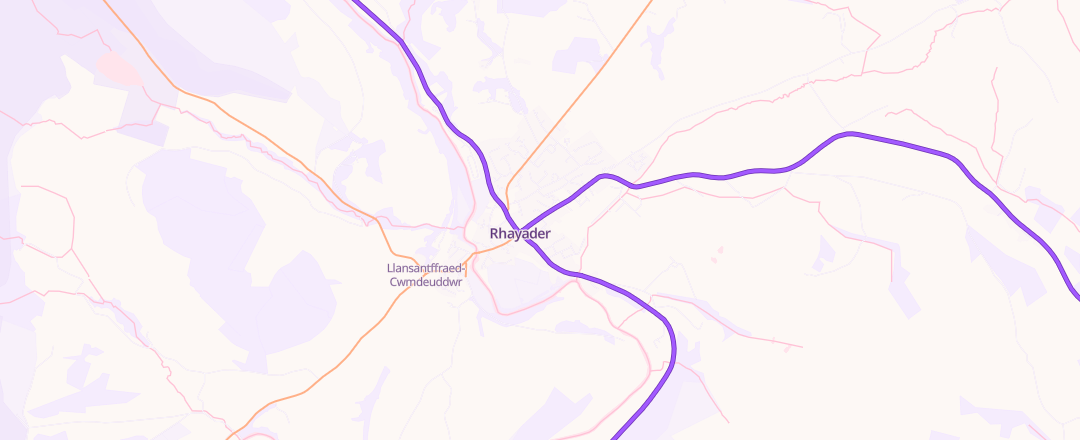 Map showing E T James & Sons, Rhayader
