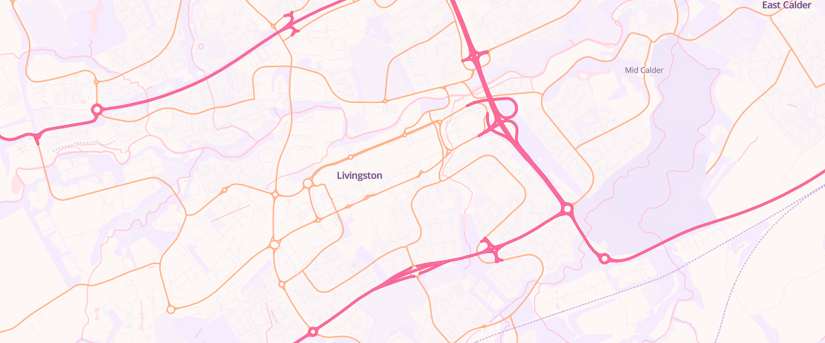 Map showing the location of Asda Livingston Express Petrol