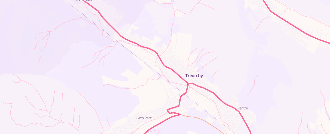 Map showing Baz Bikes, Treorchy