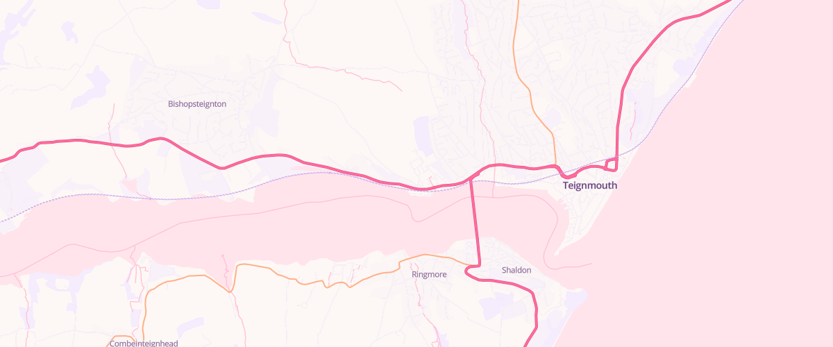 Map showing the location of Mfg Morrisons Teignmouth