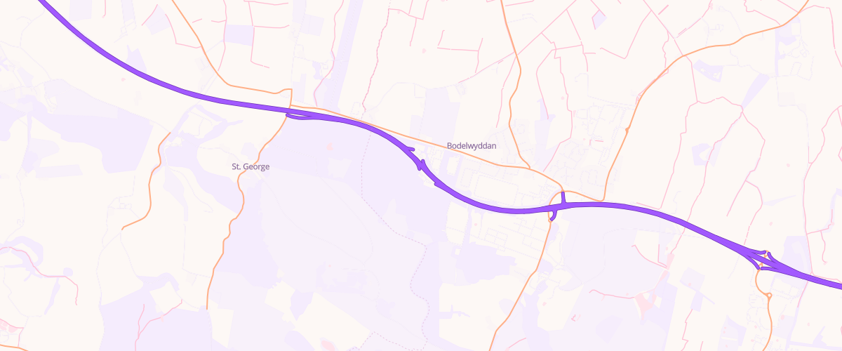 Map showing the location of Asda Kinmel Park West