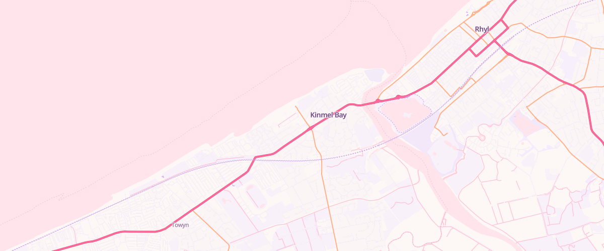 Map showing the location of Asda Rhyl Superstore