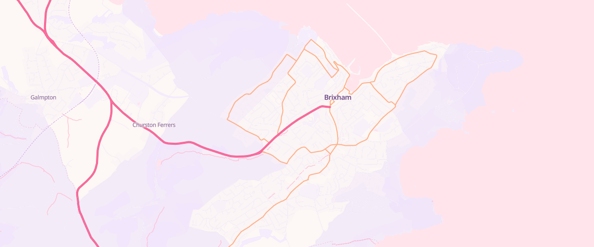 Map showing the location of Sainsburys New Road Brixham