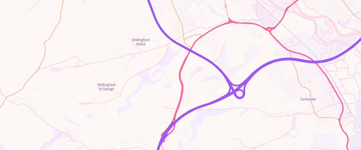 Map showing the location of Peamore Garage