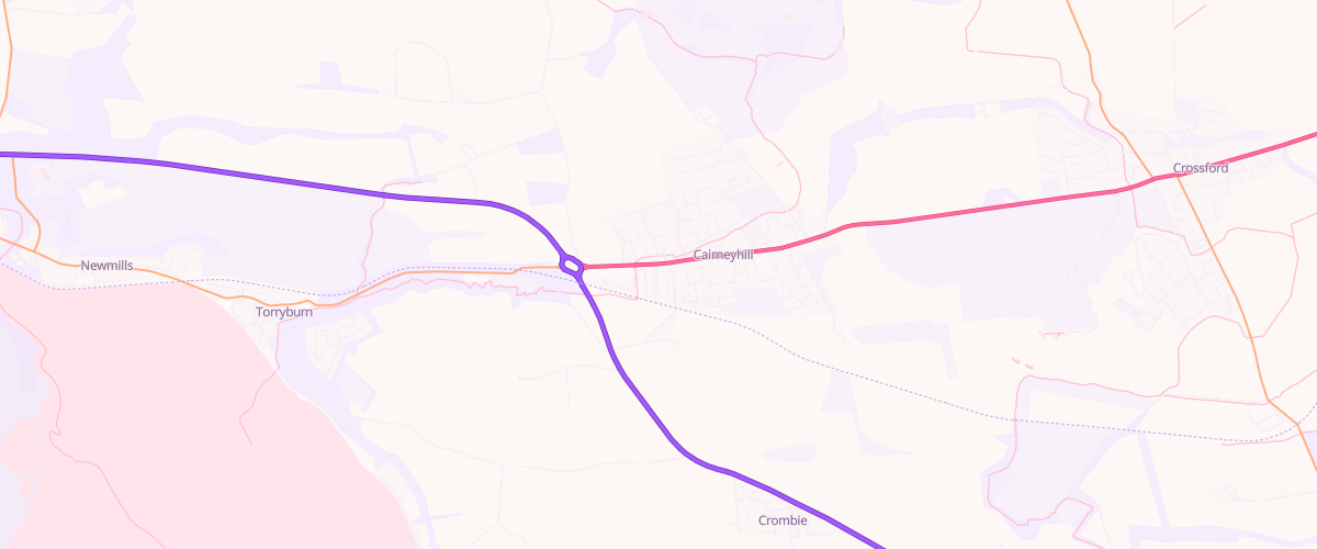 Map showing the location of Cairneyhill Service Station