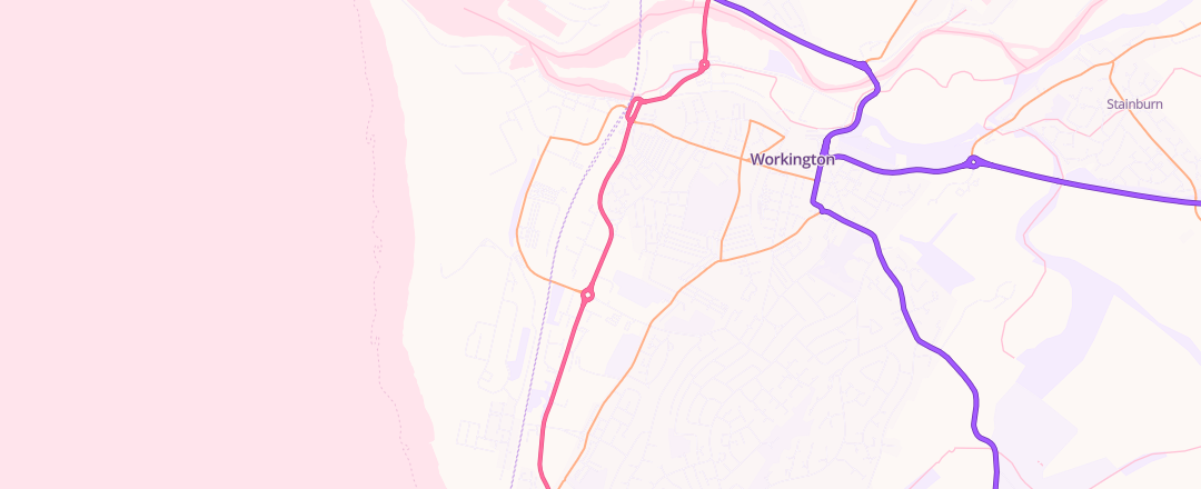 Map showing Bowers Garage Ltd, Workington