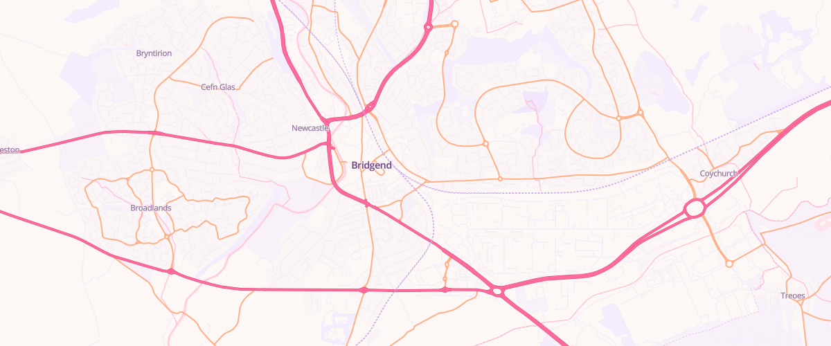 Map showing the location of Eg Bridgend Pfs