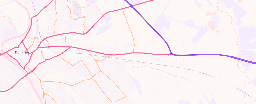 Map showing Arnold Clark, Dumfries