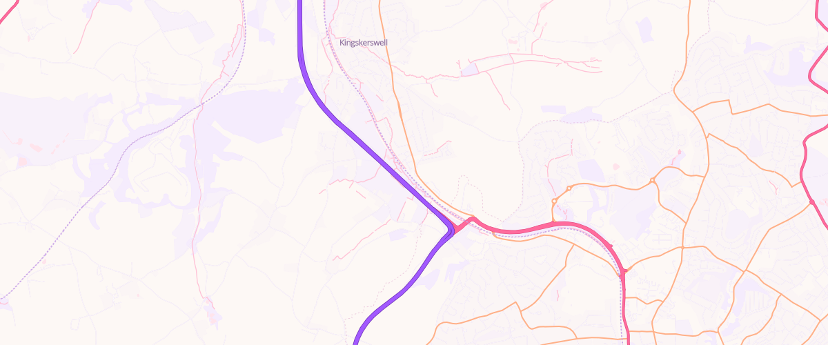 Map showing the location of Kingskerswell Services Station
